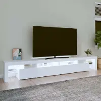 Prolenta Maison Exclusive - Meuble TV avec éclairage LED blanc 260x36,5x40 cm