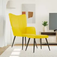 Prolenta Maison Exclusive - Fauteuil de détente avec repose-pieds, tissu jaune moutarde