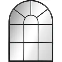 SUGIFT Miroir mural design « fenêtre » avec cadre métallique, miroir de fenêtre, miroir de couloir noir, miroir décoratif moderne | 70 x 50 cm | Métal et verre | Crochets préinstallés