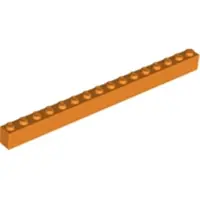 LEGO 10 pièces 2465 Brick 1x16 Part Basic Bricks 10 Orange