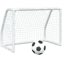 Syfax Buts de football pour enfants 2 pcs avec ballon blanc métal