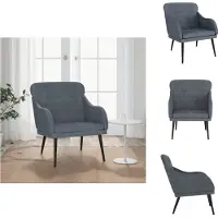 vidaXL Fauteuil gris foncé 63x76x80 cm Velours - Fauteuil