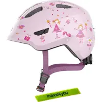 ABUS Casque de vélo Smiley 3.0 Rose Princess taille S (45-50 cm) avec bande réfléchissante maxxi4you