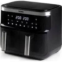 Domo Friteuse à Air Chaud Double Cuve DO537FR, 8L, 8 Programmes, 2850W, 85° à 200°