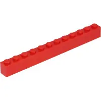 LEGO 50 pièces 6112 Brick 1x12 Part Basic Bricks 50 Red