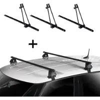 VDP 3x porte-vélos ORION + barres de toit EVO acier compatibles avec Fiat Punto II 5 portes 1999-2010