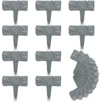 TolleTour 10 pièces Bordure de pelouse aspect pierre 2,5m Bordure de parterre plastique Bordure de parterre Clôture de jardin