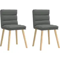 Syfax Chaises à manger lot de 2 gris foncé tissu