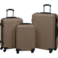 Syfax Ensemble de valises rigides 3 pcs Marron ABS