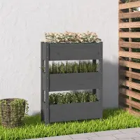 Prolenta Maison Exclusive - Bac à plantes gris 77x25x104,5 cm Bois massif de pin