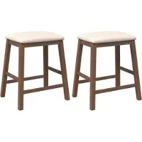 Syfax chaises de bar avec coussins 2 pcs marron bois massif d'hévéa