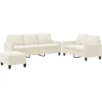 Syfax Ensemble de canapés 3 pcs avec coussins Crème Velours
