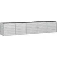 Syfax Lit surélevé de jardin 400x80x77 cm Acier galvanisé Argenté