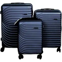 Almina Set de valises 3 pièces, coque dure, roulettes 360° et compartimentage intérieur Gris foncé