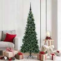 vidaXL Meubles Arbre de Noël artificiel angulaire Vert 180 cm PVC et métal - 7094458