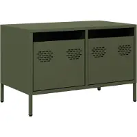 vidaXL Armoire TV vert olive 68x39x43,5 cm Acier laminé à froid