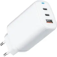 Forcell Chargeur de voyage GaN 65W avec 2x USB Type C femelle, 1x USB A - 3A avec fonction PD Quick Charge 4.0