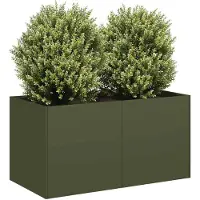 Prolenta Maison Exclusive - Bac à plantes vert olive 80x40x40 cm Acier laminé à froid