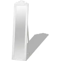 Syfax Miroir sur pied Style baroque 160x40 cm Blanc