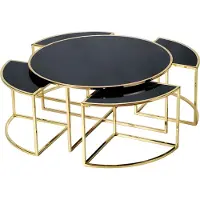 Xl Moebel Gmbh Table basse moderne noire en acier inoxydable