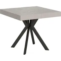 Ityhome - Table extensible 90/194x90 cm Dolcezza cachemire pieds anthracite