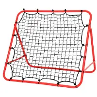 Aopunly Football Rebounder pliable Réglable Kickback Rebound pour exercices, filet de but de football avec 4 piquets 100x100x70 cm rouge