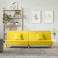 Prolenta Maison Exclusive - Canapé-lit, couleur jaune clair, revêtement en tissu