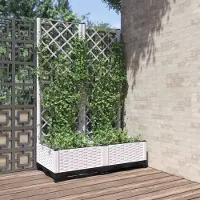 Prolenta Maison Exclusive - Jardinière avec treillis Blanc 80x40x121,5 cm PP