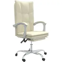 Syfax Fauteuil inclinable de bureau Crème Similicuir