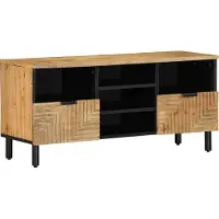 Syfax Meuble TV marron 100x33x46 cm bois massif de manguier