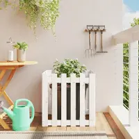 Prolenta Maison Exclusive - Bac à plantes design clôture à lattes blanc 60x60x60cm bois massif pin