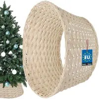 KOTARBAU Sapin de Noël Rock en osier Ø 55 cm Blanchi Support pour sapin de Noël en rotin naturel Panier pour sapin de Noël, support pour sapin de Noël