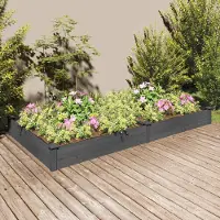 Syfax Lit surélevé de jardin doublure 240x120x25 cm bois massif sapin