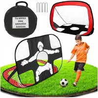 Zree but de foot 2 en 1 avec mur de but pour enfants - 125x80cm Pop-Up But de foot Pliable