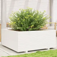 Prolenta Maison Exclusive - Jardinière blanc 110x110x49,5 cm bois de pin massif