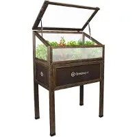 QLS Mini-serre en bois Vintage 80x45 Plate-forme Balcon Frühbeet Terrasse 11270