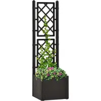 Prolenta Maison Exclusive - Potager surélevé avec treillis et système d'arrosage automatique, anthracite