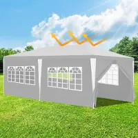 TolleTour Pavillon de jardin avec panneaux latéraux amovibles avec tubes en spirale et grandes fenêtres tente de réception portable étanche, pavillon de jardin,3 x 3 m / 3 x 6m