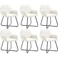 Syfax Chaises à manger lot de 6 crème tissu