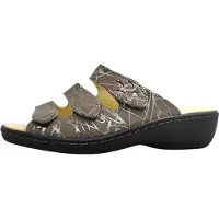 Belvida : Chaussures pour femmes, sandales, confortables, pantoufles, couleur grise, pour la maison et les loisirs