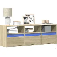 Prolenta Maison Exclusive - Meuble TV avec éclairage LED Chêne Sonoma 130x31x45 cm