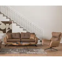 AEA Couchgarnitur Braun Dreisitzer Hochwertig Sessel Couch Polstersofa Stoffsofa