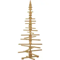 Syfax Arbre de Noël en bois avec support Marron 180 cm Pin massif
