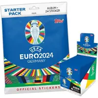 Topps UEFA EURO 2024 Germany - Autocollants à collectionner - 1 Starter Pack + 1 présentoir (100 sachets)