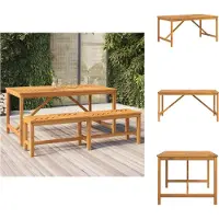 vidaXL Table de jardin à manger 150x90x74 cm bois massif acacia - Tables de jardin
