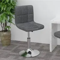 Prolenta Maison Exclusive - Tabouret de bar pivotant en tissu gris foncé