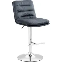 CLP Chaise de bar Damar - velours, structure chromée - gris foncé