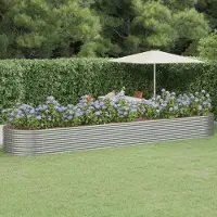 Prolenta Maison Exclusive - Lit surélevé de jardin Acier enduit de poudre Argenté