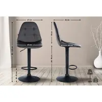 CLP Tabouret de bar Elmore similicuir B noir