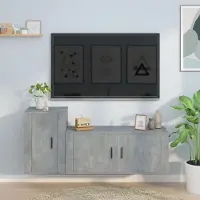 Prolenta Maison Exclusive - Ensemble de meubles TV 2 pcs gris béton bois d'ingénierie
